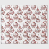 Weihnachten im Vintage-Rot Geschenkpapier (Flach)