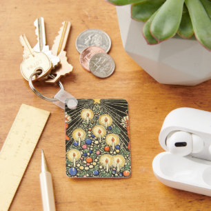 Weihnachten im Vintage-Stil, Baum mit Kerzen und e Schlüsselanhänger