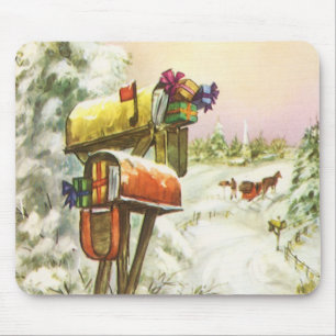 Weihnachten im Vintage-Stil, Briefkästen in Winter Mousepad