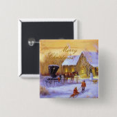 Weihnachten im Vintage-Stil Button (Vorne & Hinten)