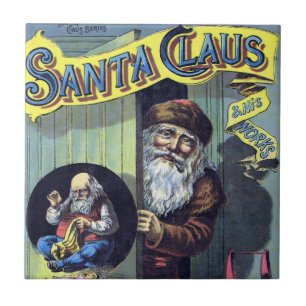 Weihnachten im Vintage-Stil, der Weihnachtsmann un Fliese