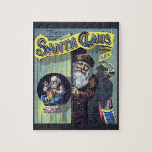 Weihnachten im Vintage-Stil, der Weihnachtsmann un Puzzle