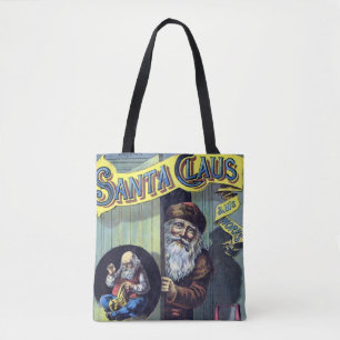 Weihnachten im Vintage-Stil, der Weihnachtsmann un Tasche