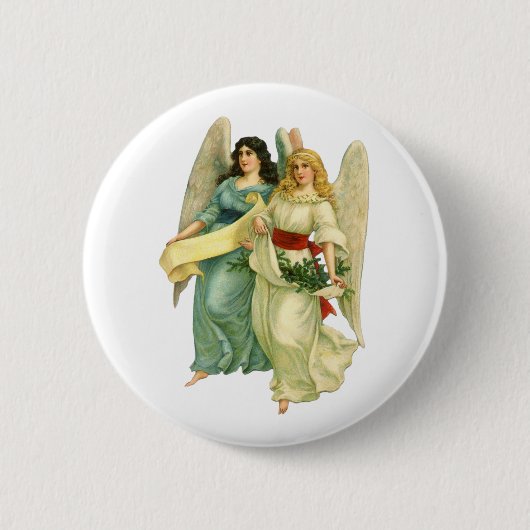 Weihnachten im Vintage-Stil, Engel im viktorianisc Button (Vorderseite)