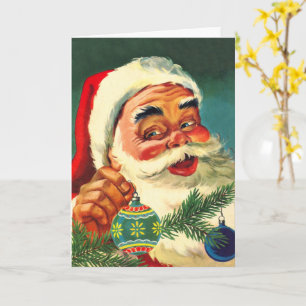 Weihnachten im Vintage-Stil, fröhlicher Retro-Sant Karte