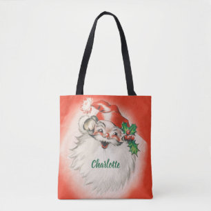 Weihnachten im Vintage-Stil, fröhlicher Retro-Sant Tasche