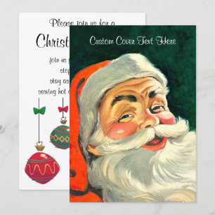 Weihnachten im Vintage-Stil, fröhlicher Retro-Weih Einladung