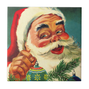 Weihnachten im Vintage-Stil, fröhlicher Retro-Weih Fliese
