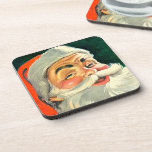 Weihnachten im Vintage-Stil, fröhlicher Retro-Weih Getränkeuntersetzer