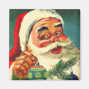 Weihnachten im Vintage-Stil, fröhlicher Retro-Weih Magnet
