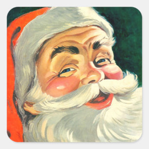 Weihnachten im Vintage-Stil, fröhlicher Retro-Weih Quadratischer Aufkleber