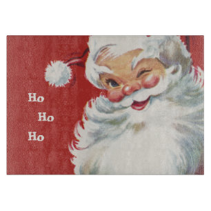 Weihnachten im Vintage-Stil, fröhlicher Santa Clau Schneidebrett