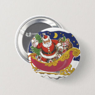 Weihnachten im Vintage-Stil, fröhlicher Weihnachts Button