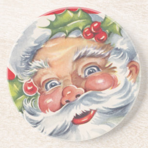 Weihnachten im Vintage-Stil, fröhlicher Weihnachts Getränkeuntersetzer