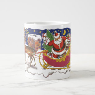 Weihnachten im Vintage-Stil, fröhlicher Weihnachts Jumbo-Tasse