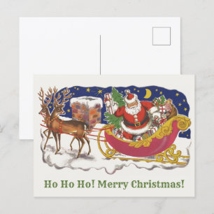 Weihnachten im Vintage-Stil, fröhlicher Weihnachts Postkarte