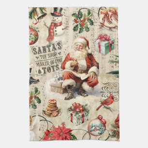 Weihnachten im Vintage-Stil Geschirrtuch