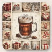 Weihnachten im Vintage-Stil Getränkeuntersetzer (Vorderseite)