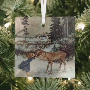 Weihnachten im Vintage-Stil, Illustration Die Schn Ornament Aus Glas