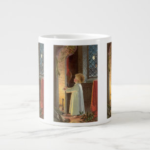 Weihnachten im Vintage-Stil, Kind wärmt sich am Ka Jumbo-Tasse
