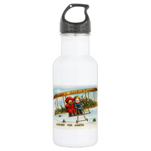 Weihnachten im Vintage-Stil: Kinder suchen nach Sa Trinkflasche