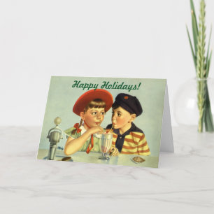 Weihnachten im Vintage-Stil, Kinder teilen sich ei