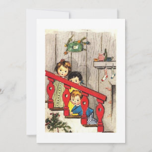 Weihnachten im Vintage-Stil: Kinder warten auf den
