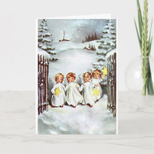 Weihnachten im Vintage-Stil - Kleine Engel mit Ste Karte