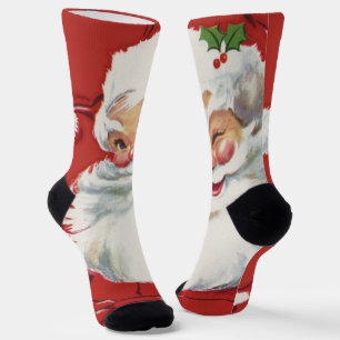 Weihnachten im Vintage-Stil, lustiger Santa Claus  Socken