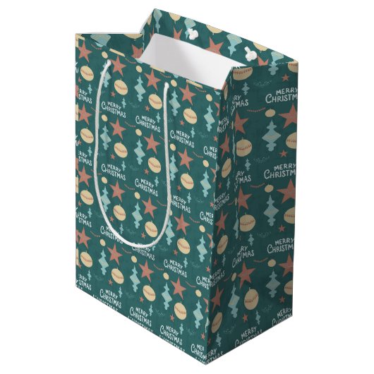 Weihnachten im Vintage-Stil Mittlere Geschenktüte (Rückseite Schrägansicht)