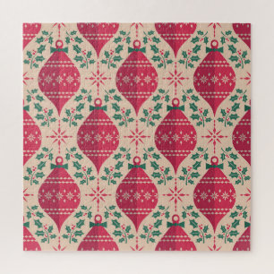Weihnachten im Vintage-Stil nahtloses Muster Puzzle