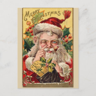 Weihnachten im Vintage-Stil Postkarte