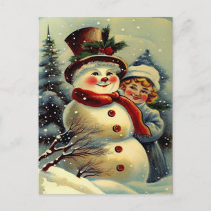 Weihnachten im Vintage-Stil Postkarte