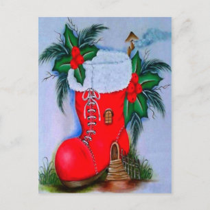 Weihnachten im Vintage-Stil Postkarte