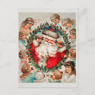 Weihnachten im Vintage-Stil Postkarte
