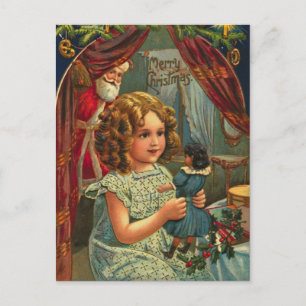 Weihnachten im Vintage-Stil Postkarte
