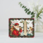 Weihnachten im Vintage-Stil Postkarte (Stehend Vorderseite)