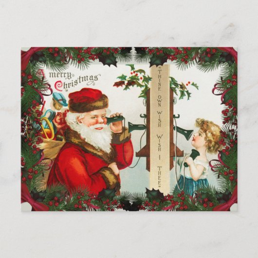 Weihnachten im Vintage-Stil Postkarte (Vorderseite)