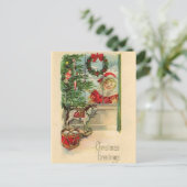 Weihnachten im Vintage-Stil Postkarte (Stehend Vorderseite)