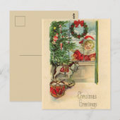 Weihnachten im Vintage-Stil Postkarte (Vorne/Hinten)