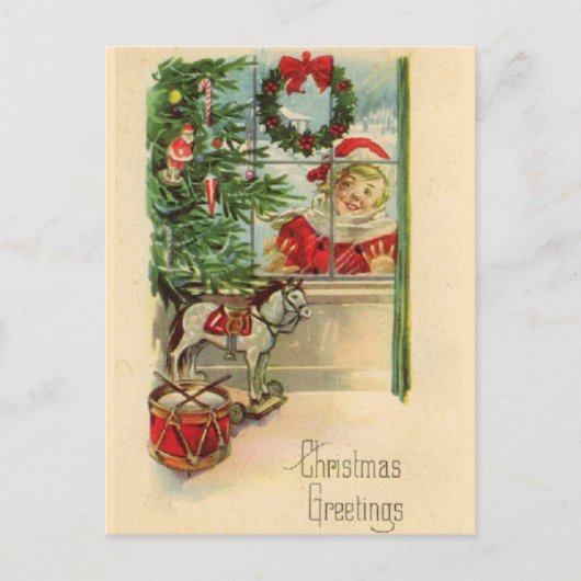 Weihnachten im Vintage-Stil Postkarte (Vorderseite)