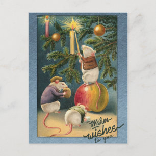 Weihnachten im Vintage-Stil Postkarte