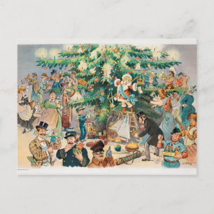 Weihnachten im Vintage-Stil Postkarte
