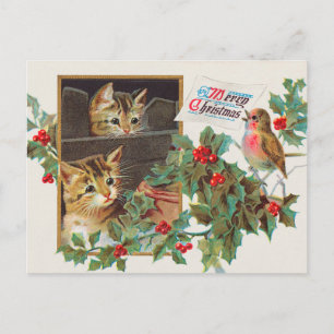 Weihnachten im Vintage-Stil Postkarte