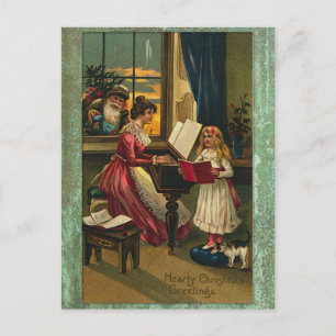 Weihnachten im Vintage-Stil Postkarte