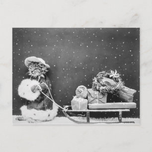 Weihnachten im Vintage-Stil Postkarte