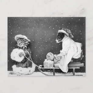 Weihnachten im Vintage-Stil Postkarte