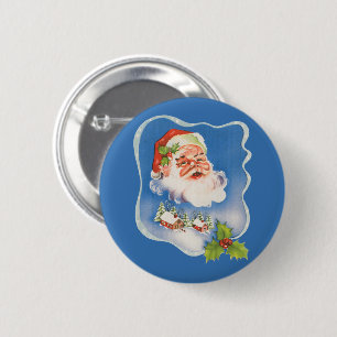 Weihnachten im Vintage-Stil, Retro-fröhlicher Weih Button