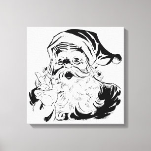 Weihnachten im Vintage-Stil, Retro-fröhlicher Weih Leinwanddruck