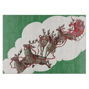 Weihnachten im Vintage-Stil, Retro-Weihnachtsmann  Schneidebrett